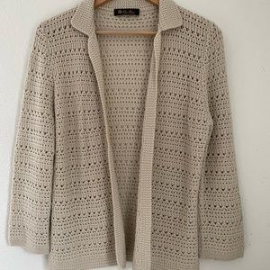 Loro Piana cashmere open front cardigan.